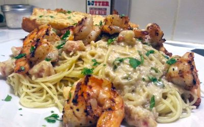 Grilled Shrimp and Angel Hair Pasta