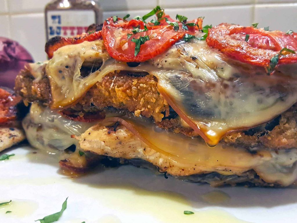 Texas Butter Recipe Fried Eggplant Parmigiana Grilled Chicken Tower